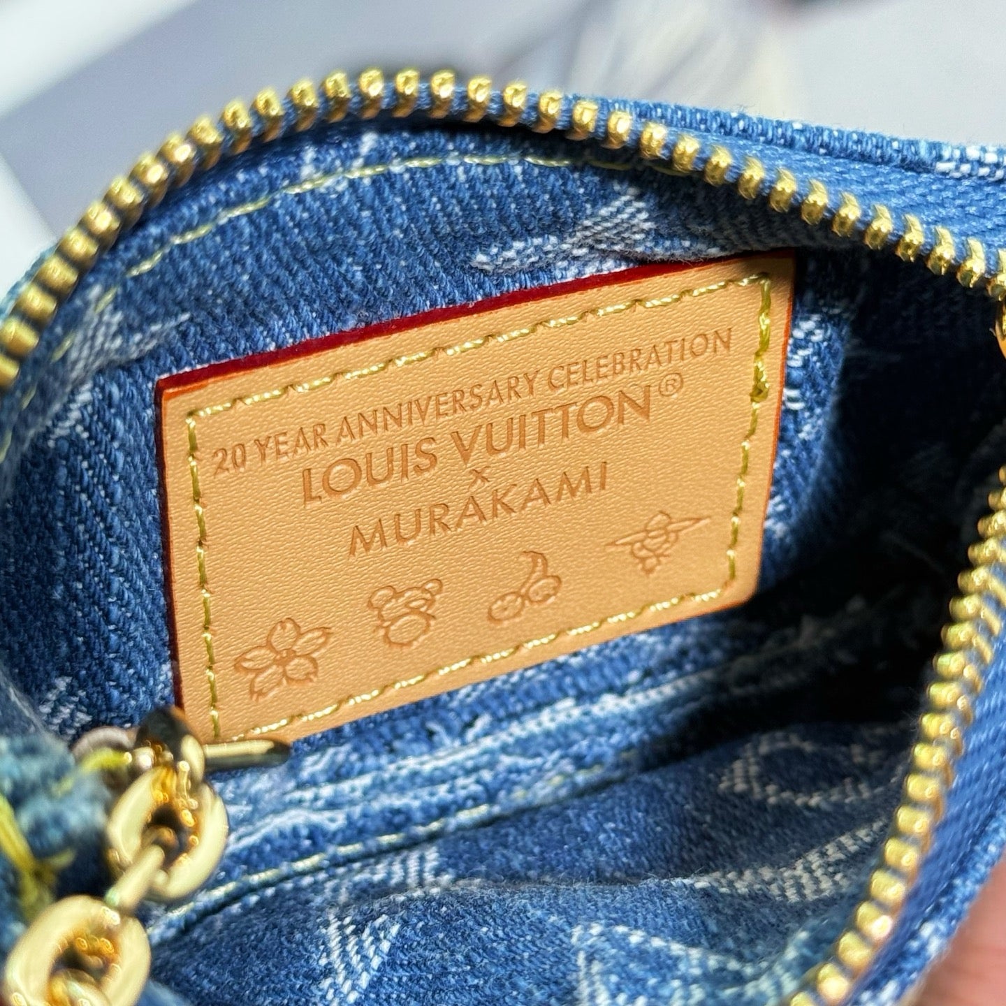 Denim Cerise Key Pouch