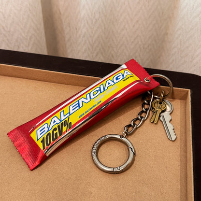 Snack Charm / Keychain in Red "10GV%" Sweet Treat Artwork