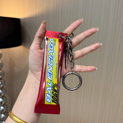 Snack Charm / Keychain in Red "10GV%" Sweet Treat Artwork