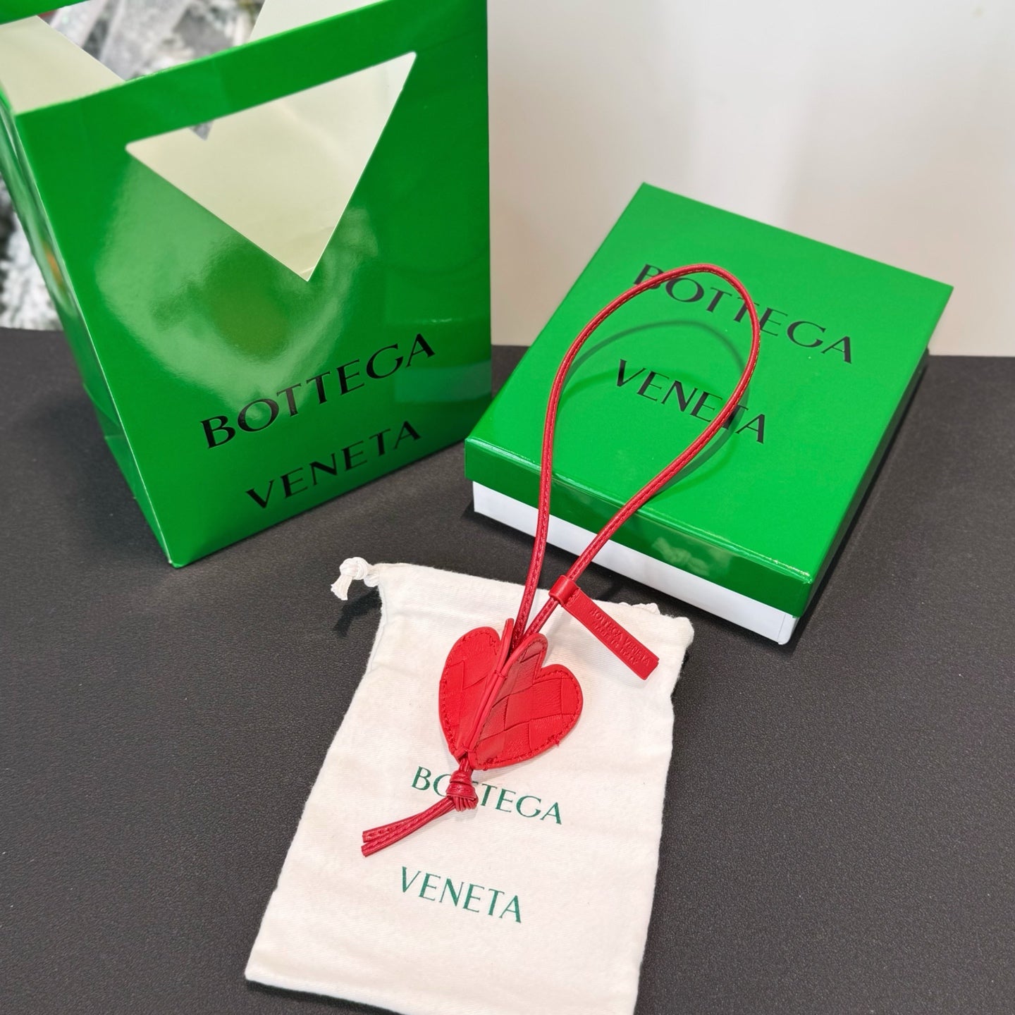 Charm Heart / 3D Intrecciato Heart Bag Charm