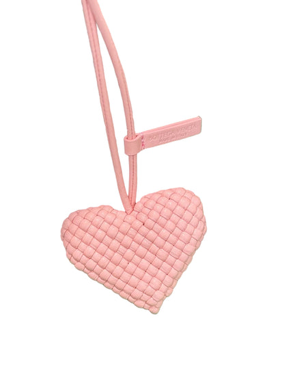 Intrecciato Heart Bag Charm (Bordeaux)