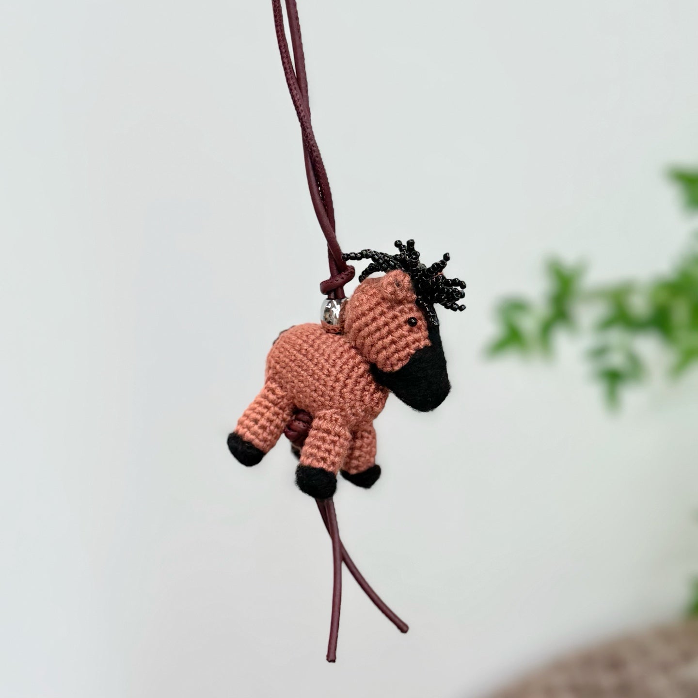 Horse Charm in Knitted Wool。