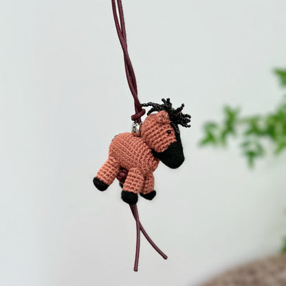 Horse Charm in Knitted Wool。