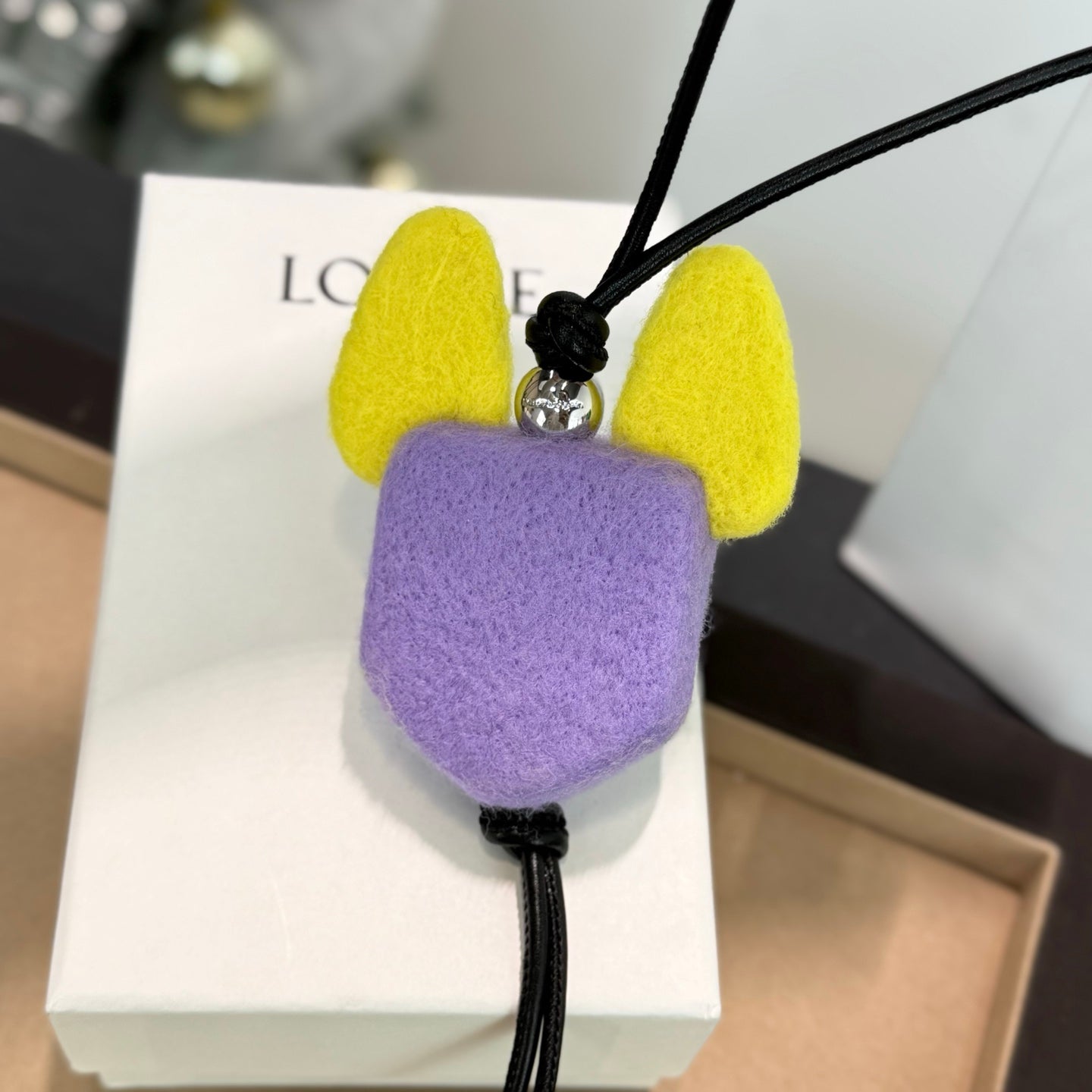 Futurist Cat Felt Bag Charm