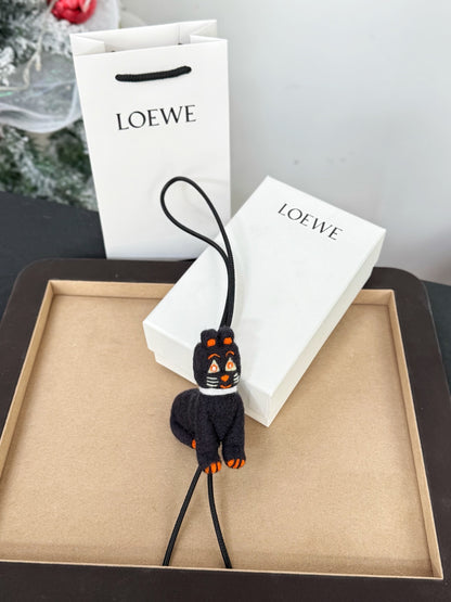 Black Futurist Cat Felt Bag Charm