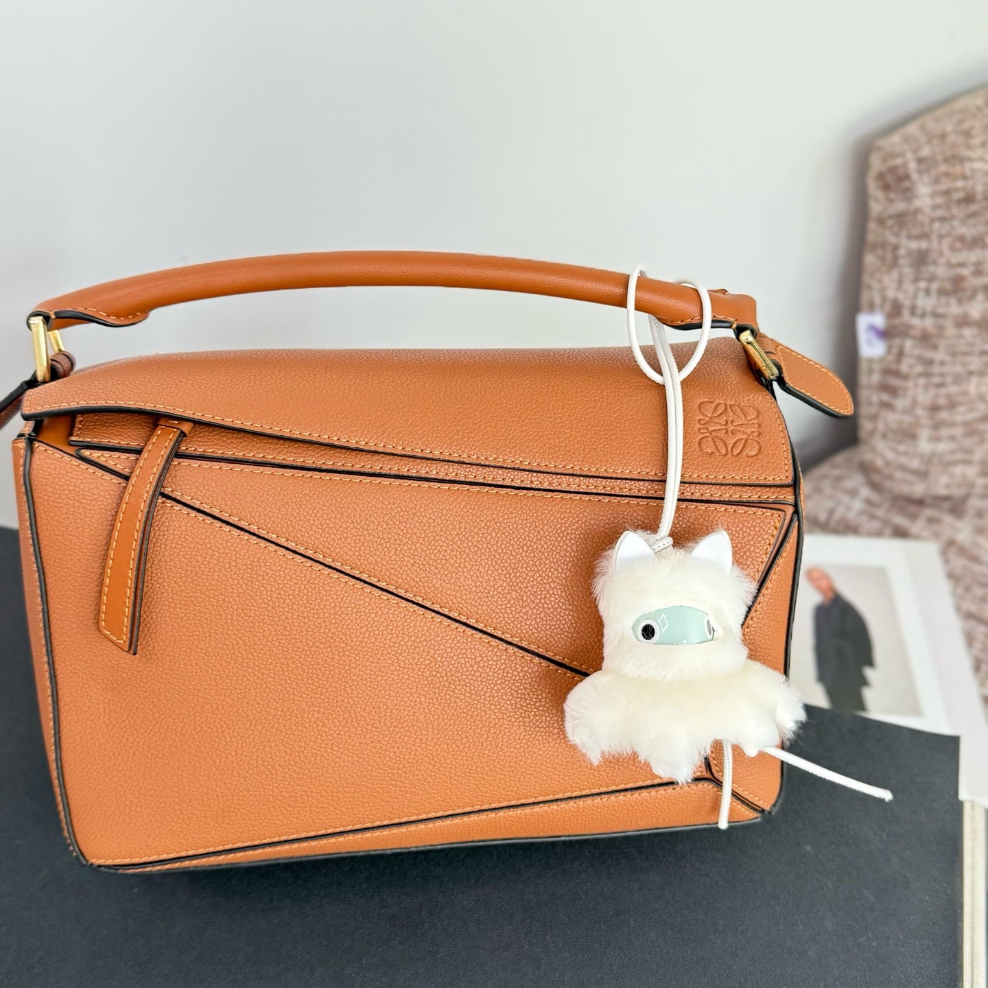 Shearling Snow Bunny Charm