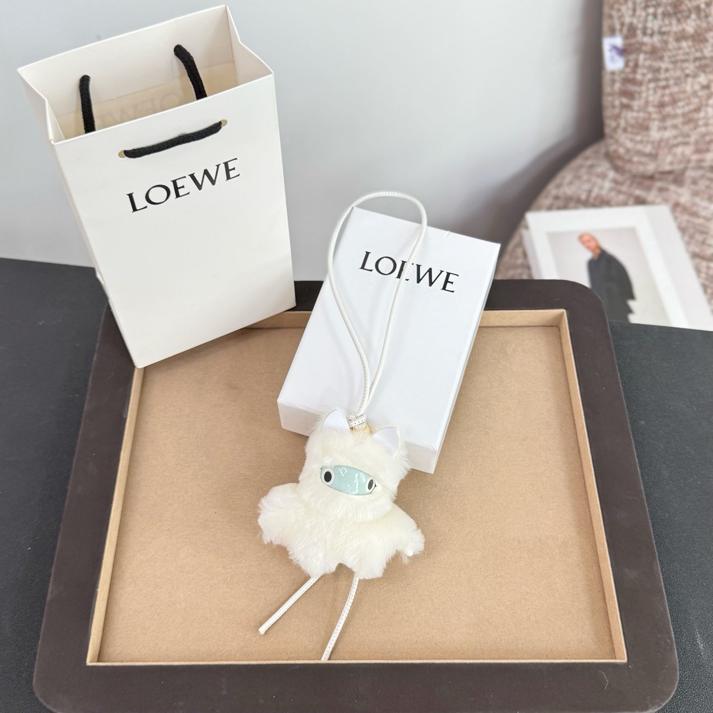 Shearling Snow Bunny Charm