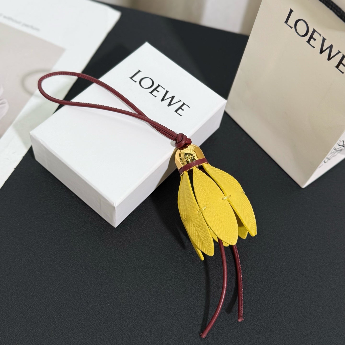 Badminton charm in classic calfskin