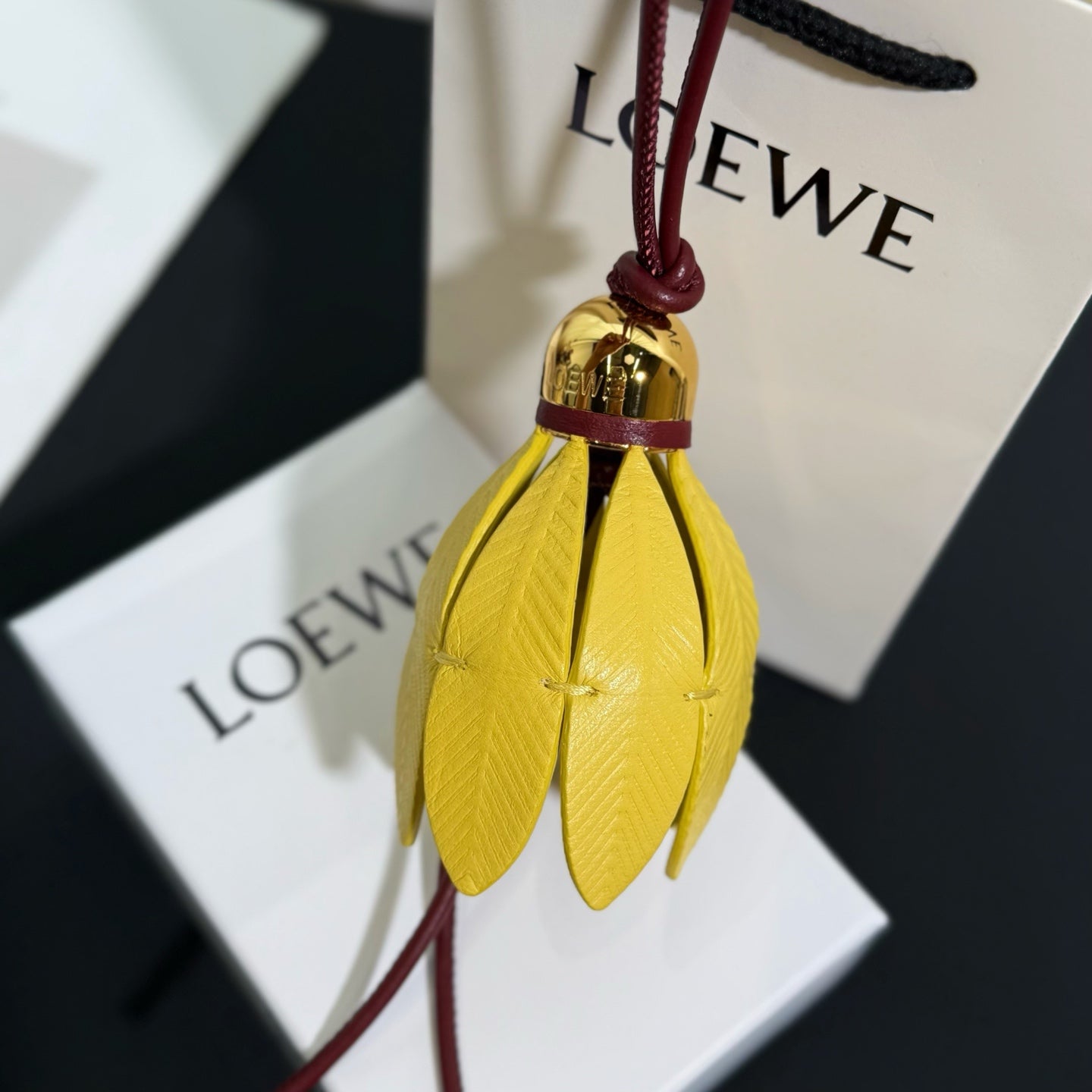 Badminton charm in classic calfskin