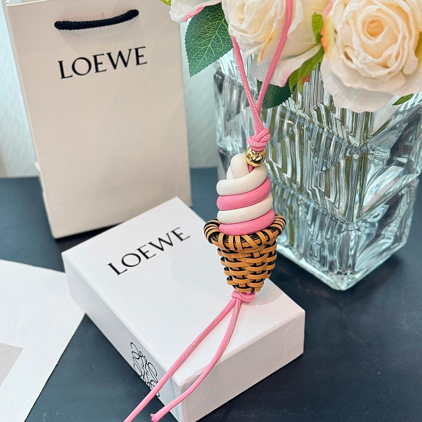 Ice cream charm in classic calfskin