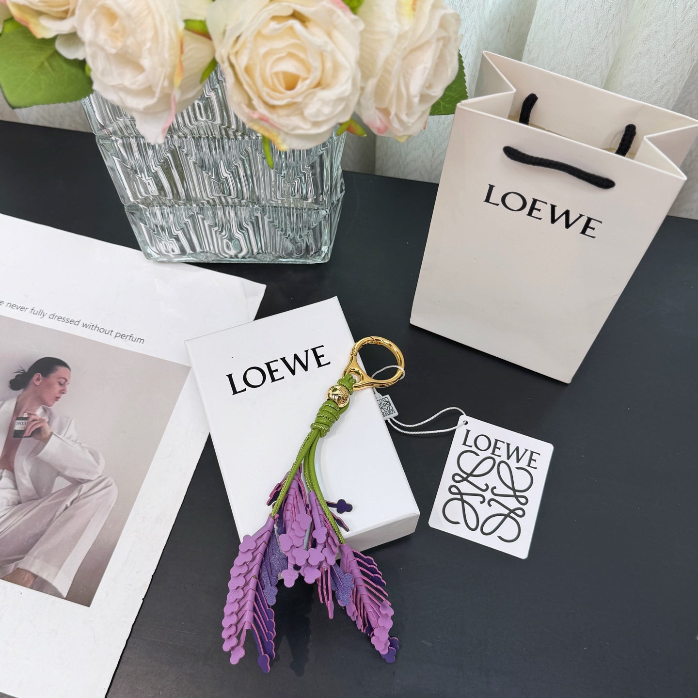 Lavender charm in classic calfskin