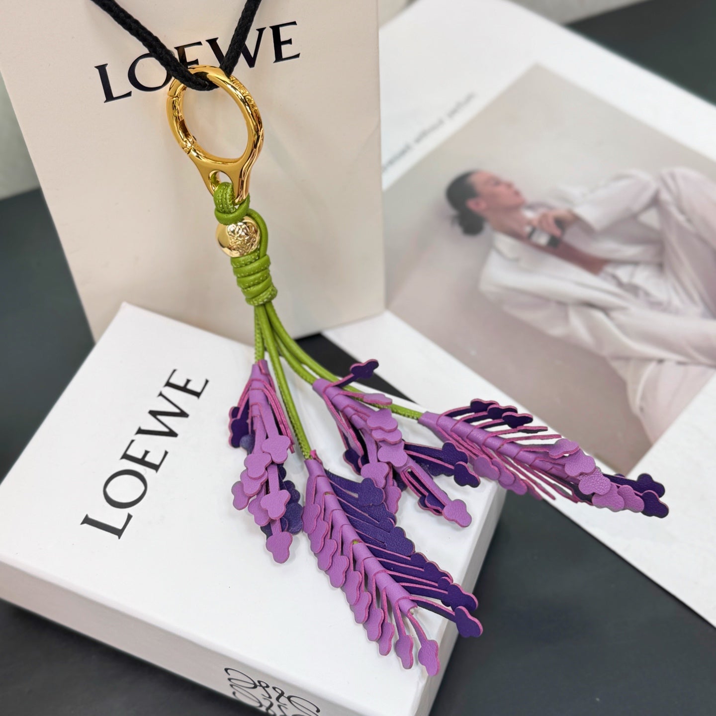 Lavender charm in classic calfskin
