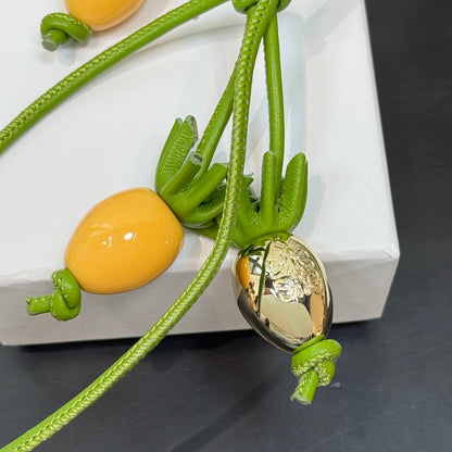 Tomato vine charm in classic calfskin