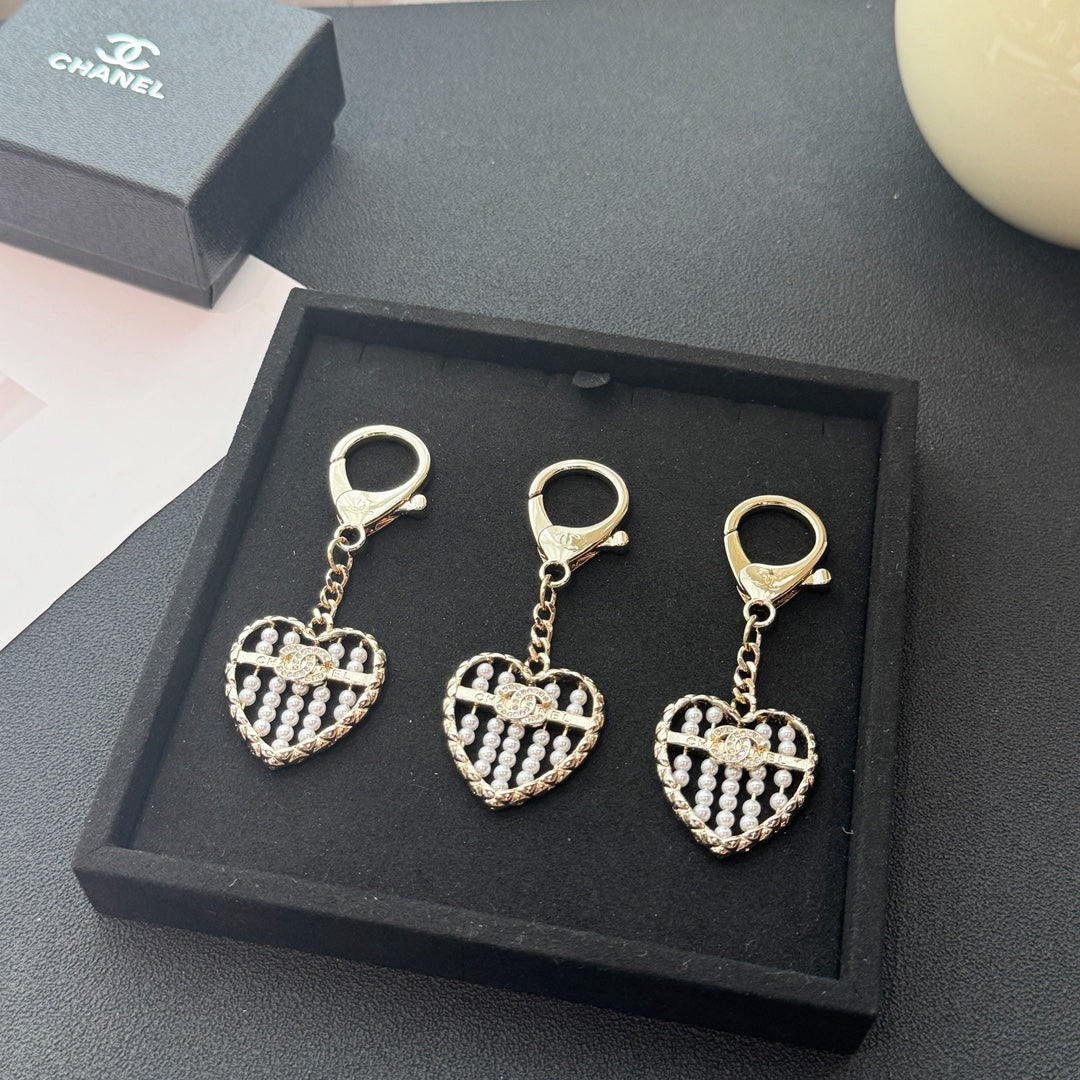 Heart Abacus Pearl Bag Charm