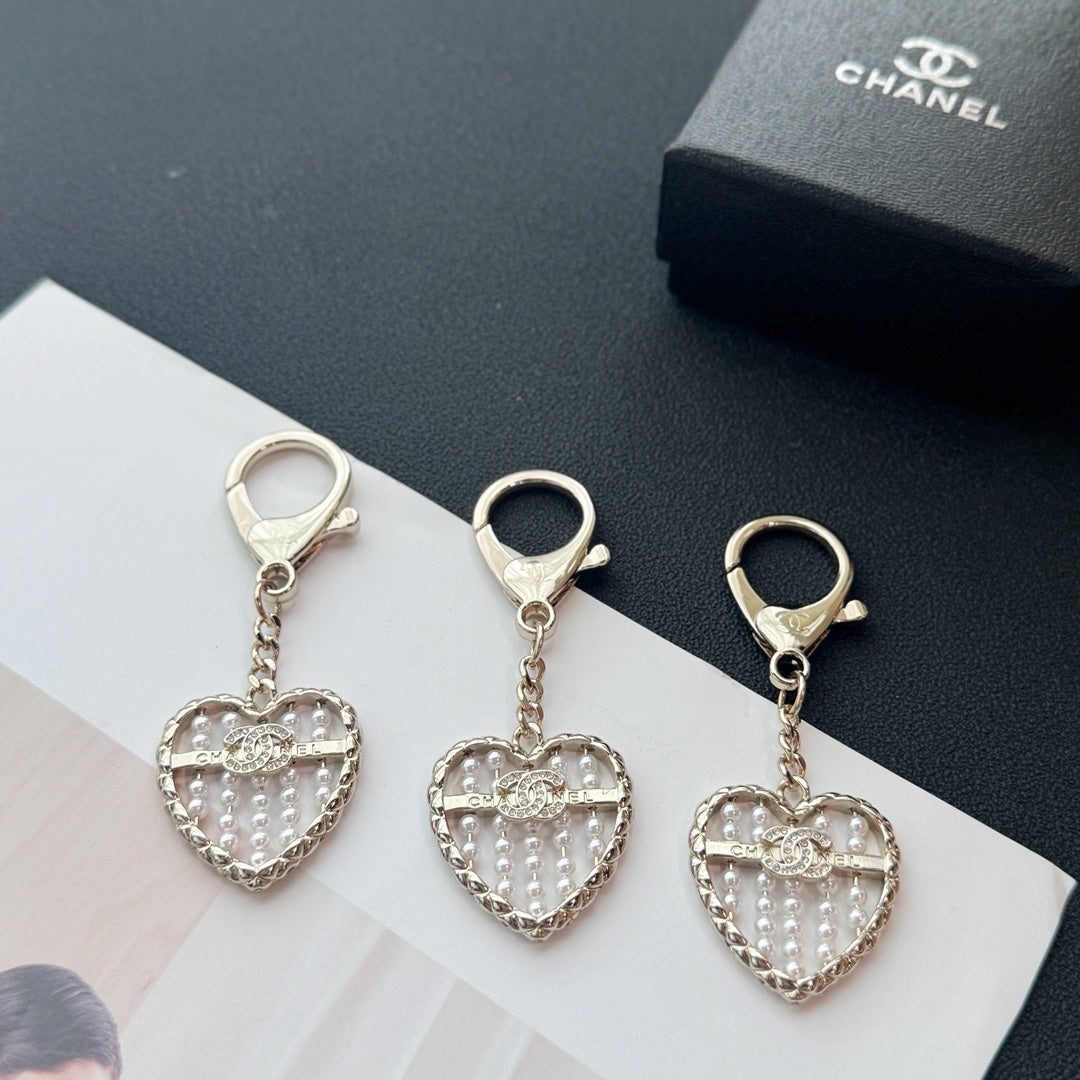 Heart Abacus Pearl Bag Charm