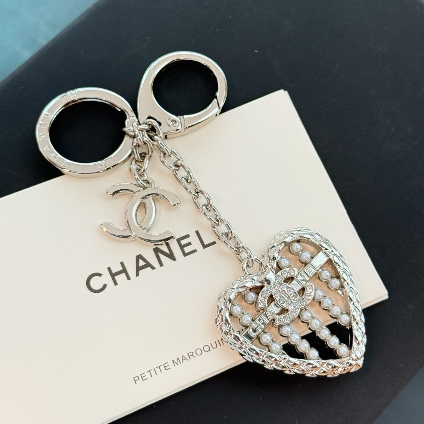 Heart Abacus Pearl Bag Charm