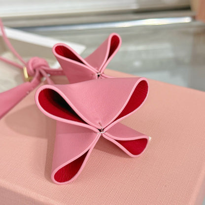 Leather Flower Bag Charm