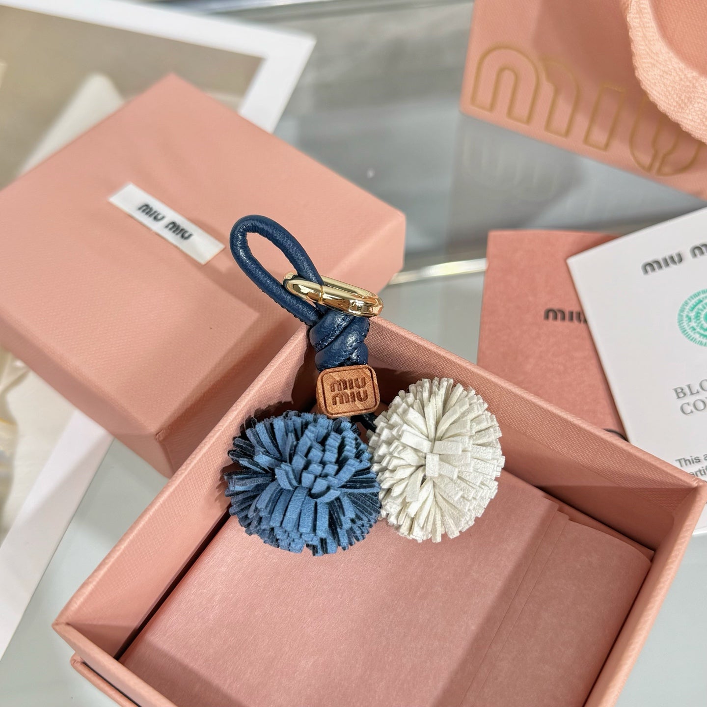 Leather Pom-Pom Bag Charm