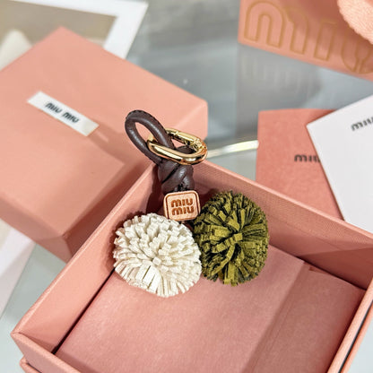 Leather Pom-Pom Bag Charm
