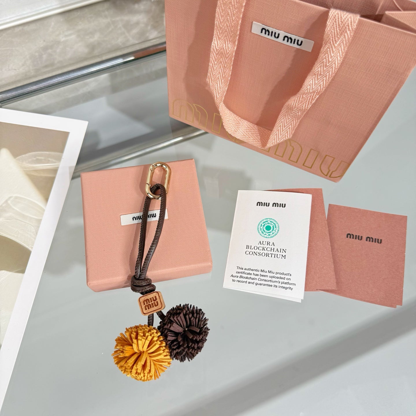 Leather Pom-Pom Bag Charm