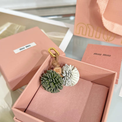 Leather Pom-Pom Bag Charm