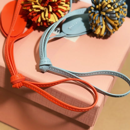 Leather Pom-Pom Bag Charm