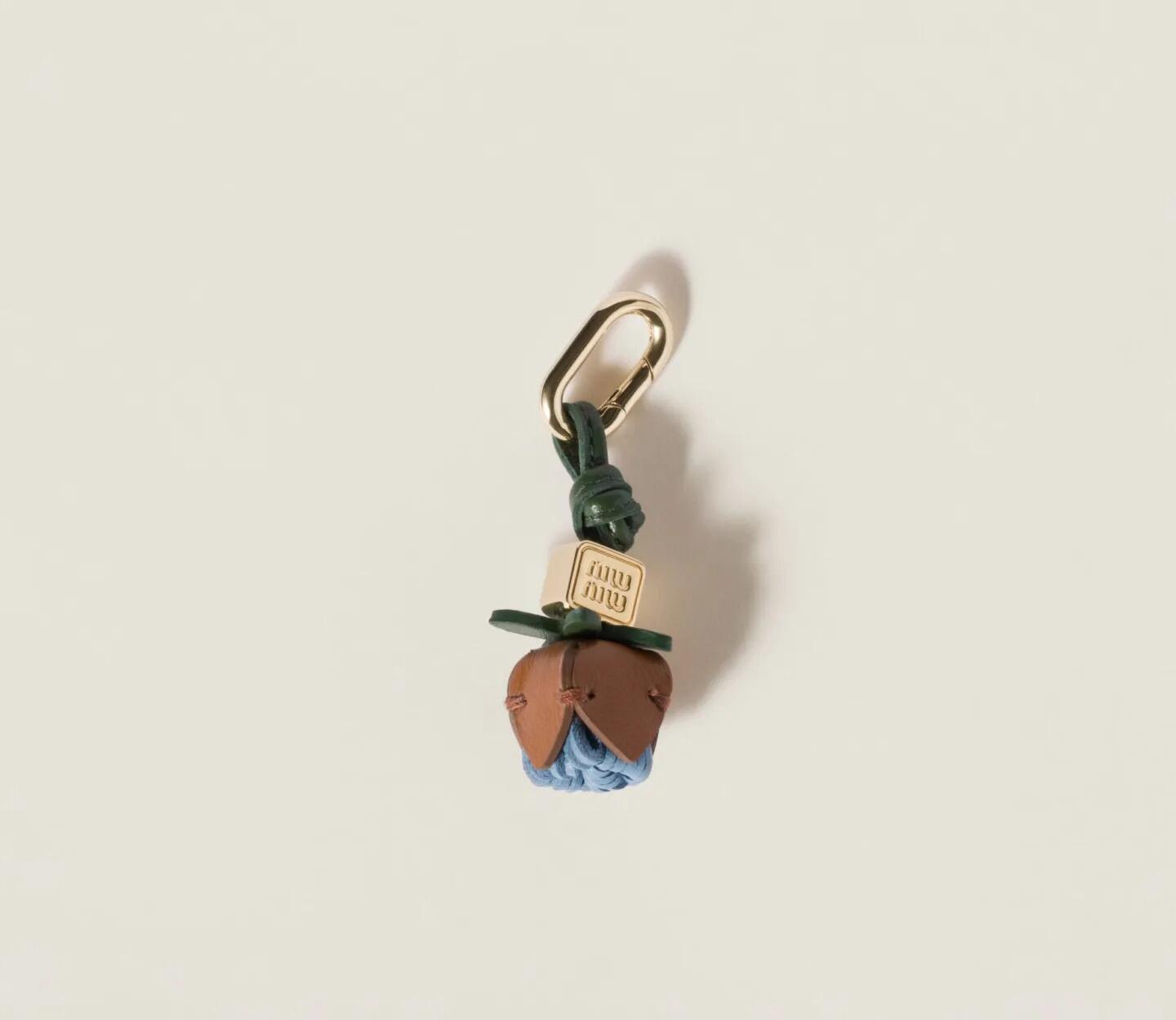 Leather Rose Bud Bag Charm