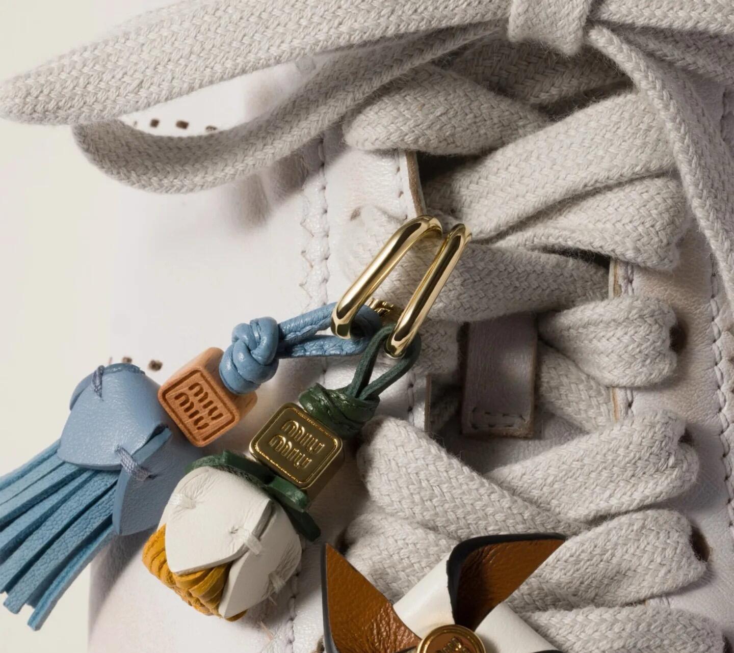 Leather Rose Bud Bag Charm