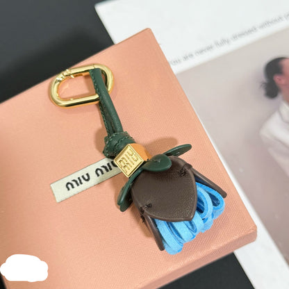 Leather Rose Bud Bag Charm