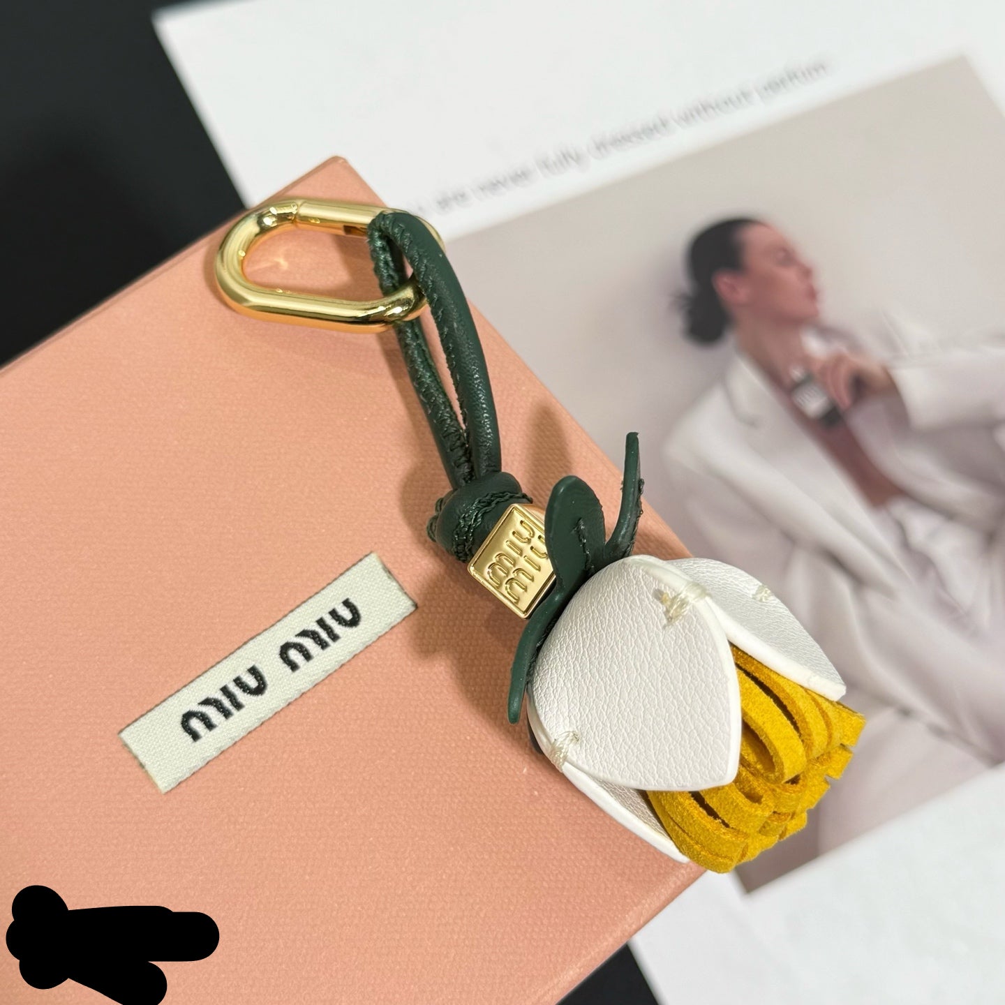 Leather Rose Bud Bag Charm