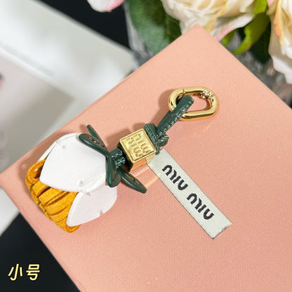 Leather Rose Bud Bag Charm