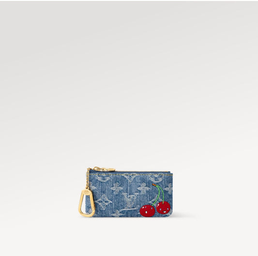 Denim Cerise Key Pouch