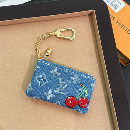 Denim Cerise Key Pouch