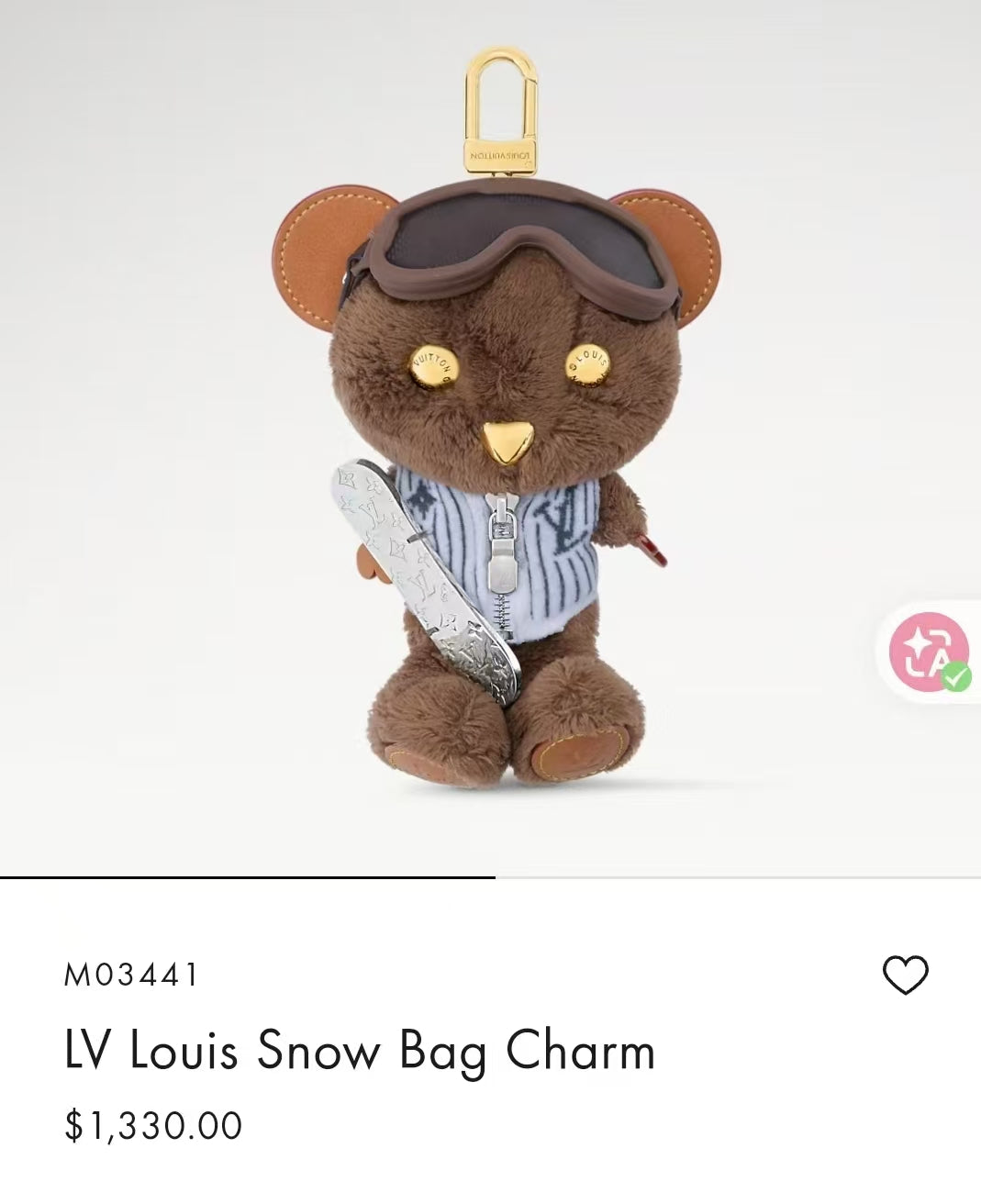 Snow Bag Charm