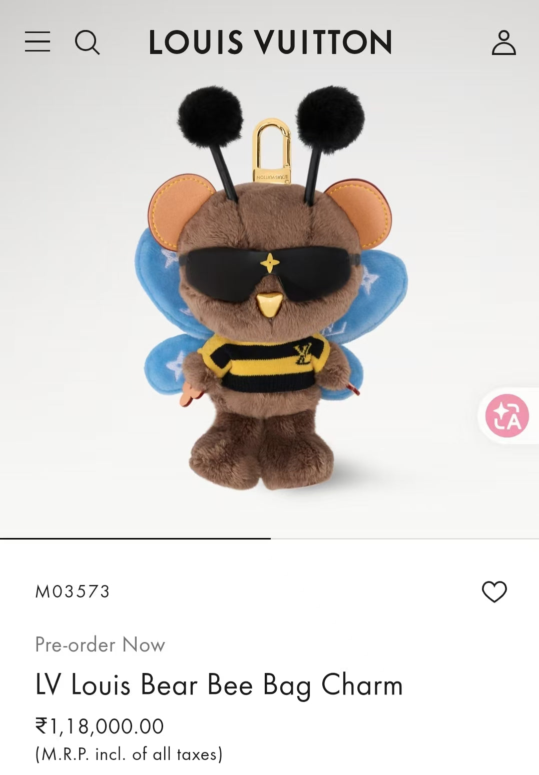 Bear Bee Bag Charm