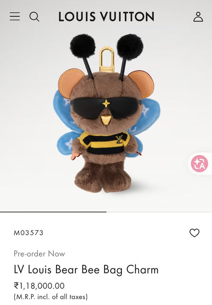 Bear Bee Bag Charm
