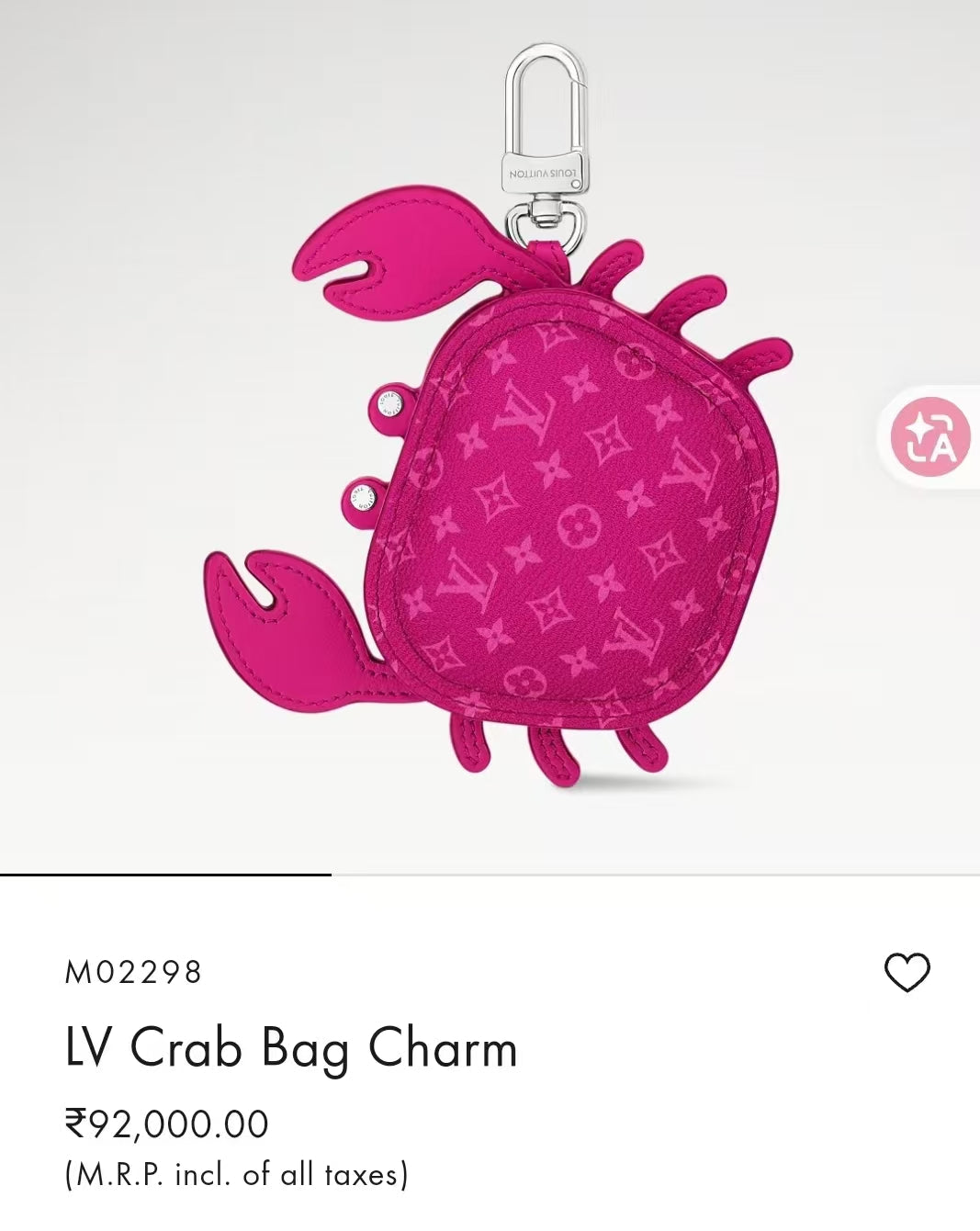 Crab Bag Charm