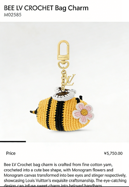 BEE LV CROCHET Bag Charm