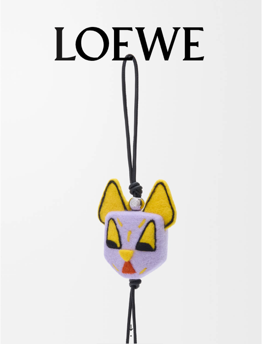 Futurist Cat Felt Bag Charm