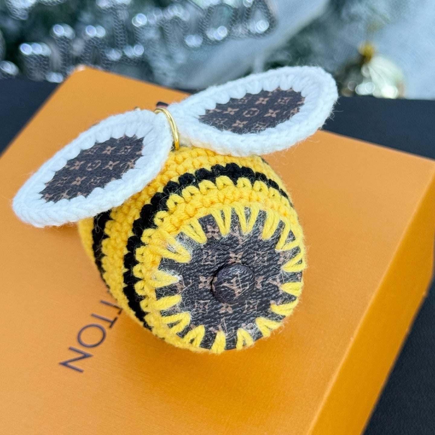 BEE LV CROCHET Bag Charm