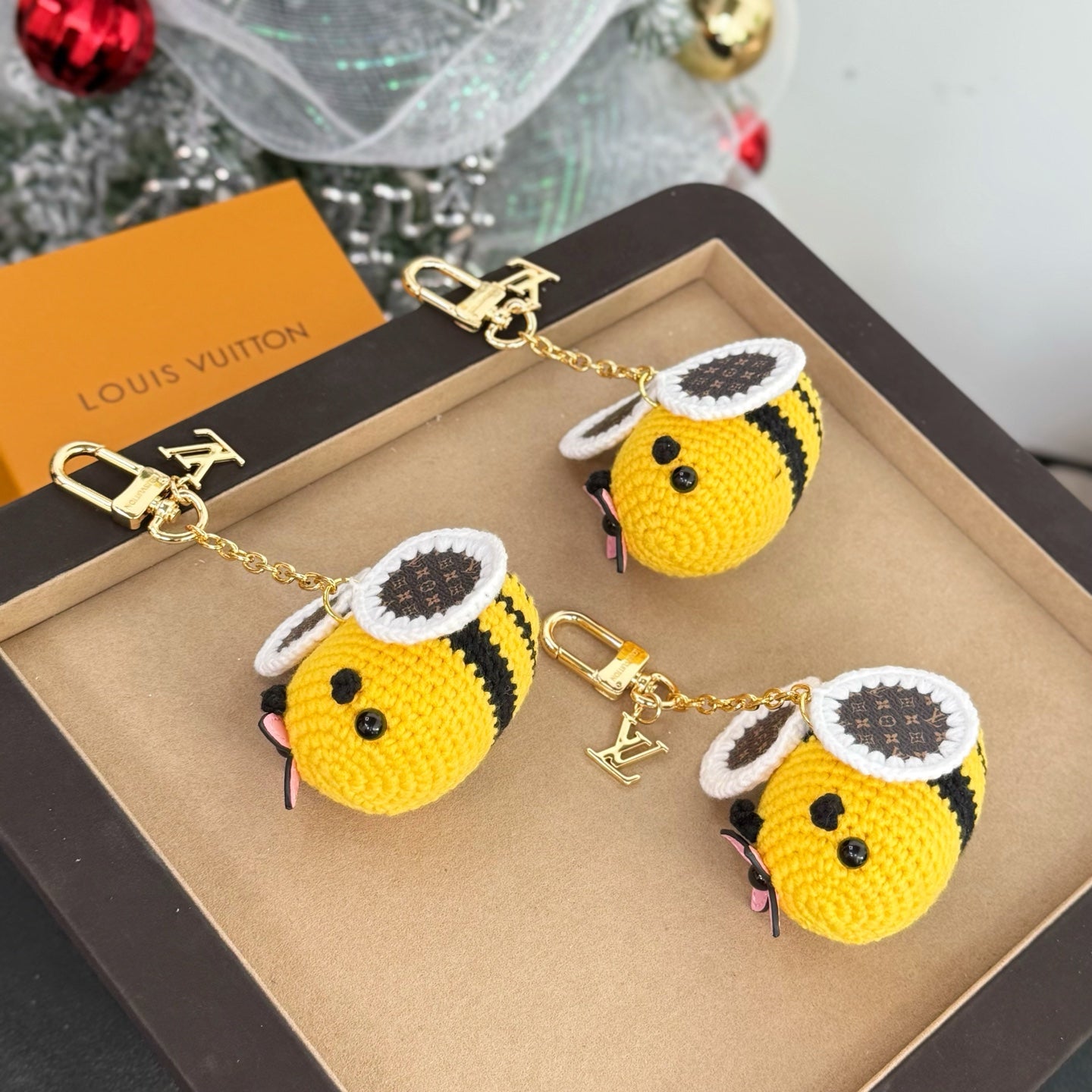 BEE LV CROCHET Bag Charm